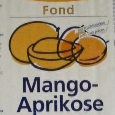 Mango-Aprikose Sahnestand Sahnefest Sahne Fond